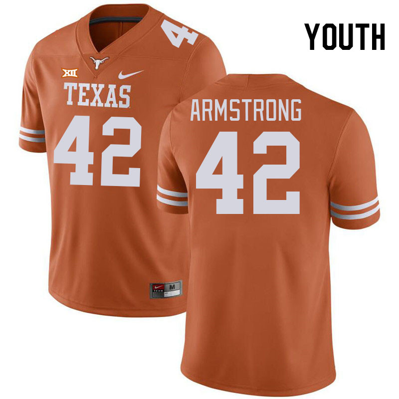 Youth #42 Ben Armstrong Texas Longhorns 2023 College Football Jerseys Stitched-Orange